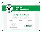 Ace 1 Quality Roofing Inc - Certified Pro Contractor Certificate 