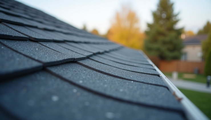 Eye-level view of a newly installed shingle roof on a residential home in Niagara Region