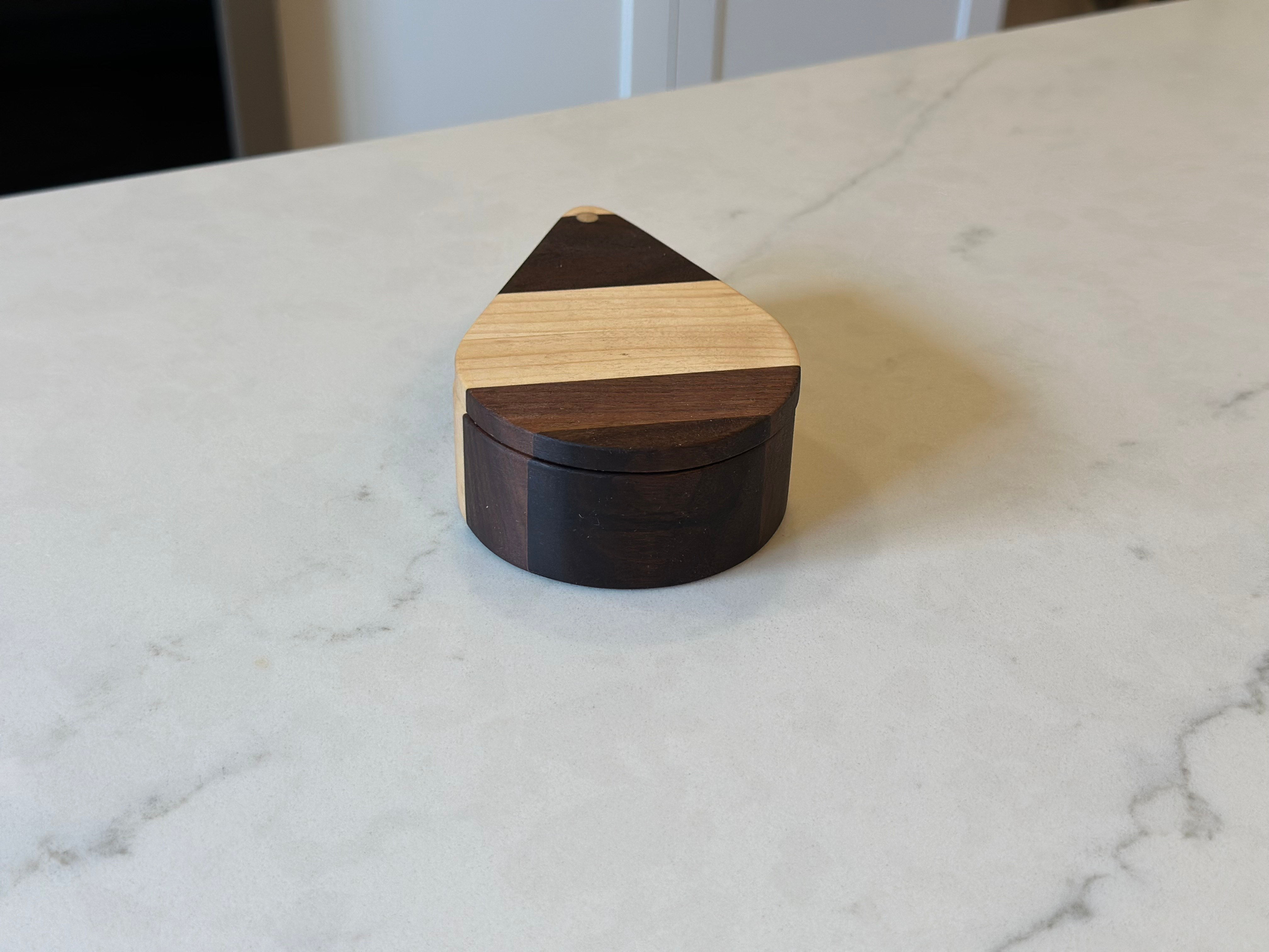 Walnut and maple container