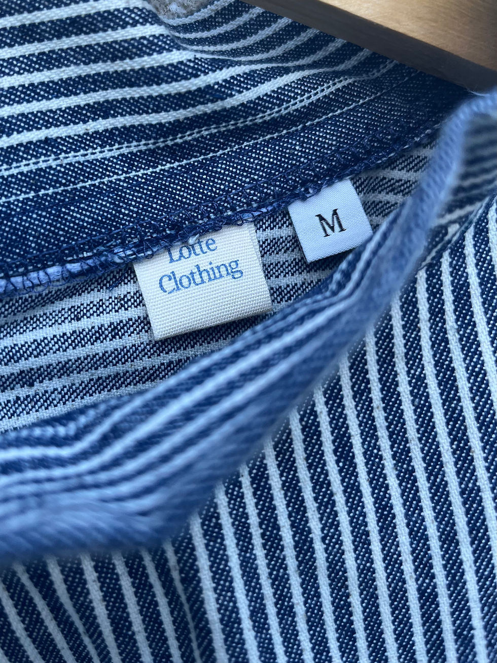 Thumbnail: Hi-neck railroad denim top