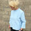 Thumbnail: Frill top in pale blue stretch denim