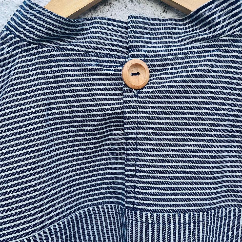 Thumbnail: Hi-neck railroad denim top