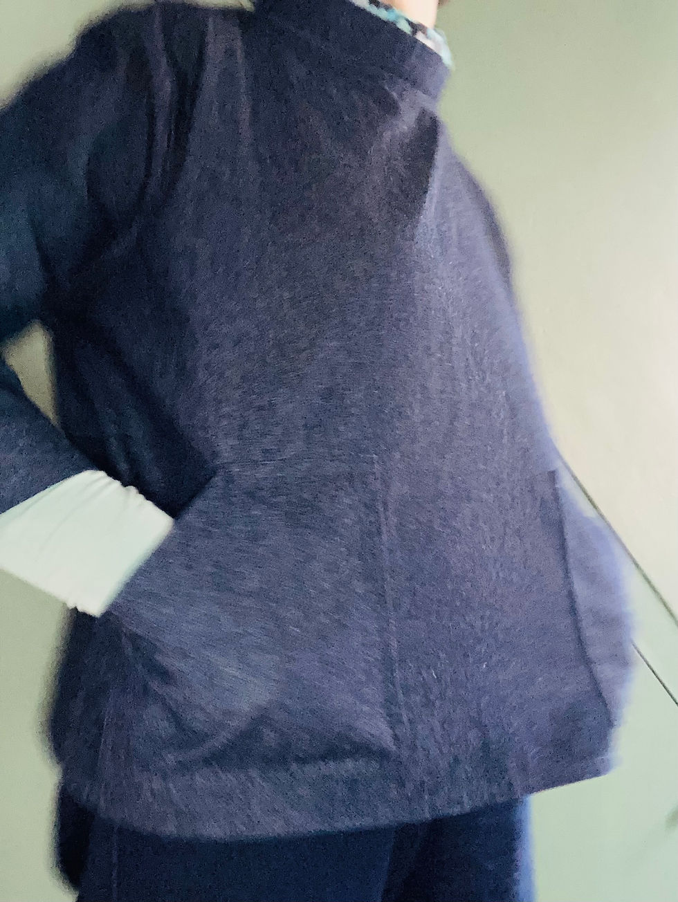 Thumbnail: Hi-neck denim top