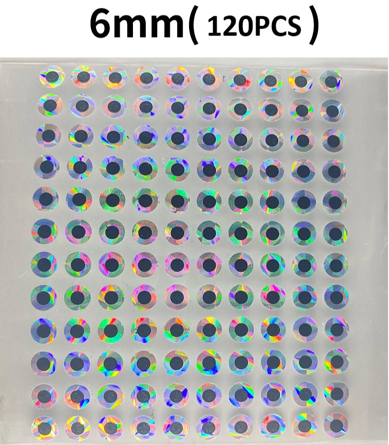 2D Flat Stick On Holographic Eyes