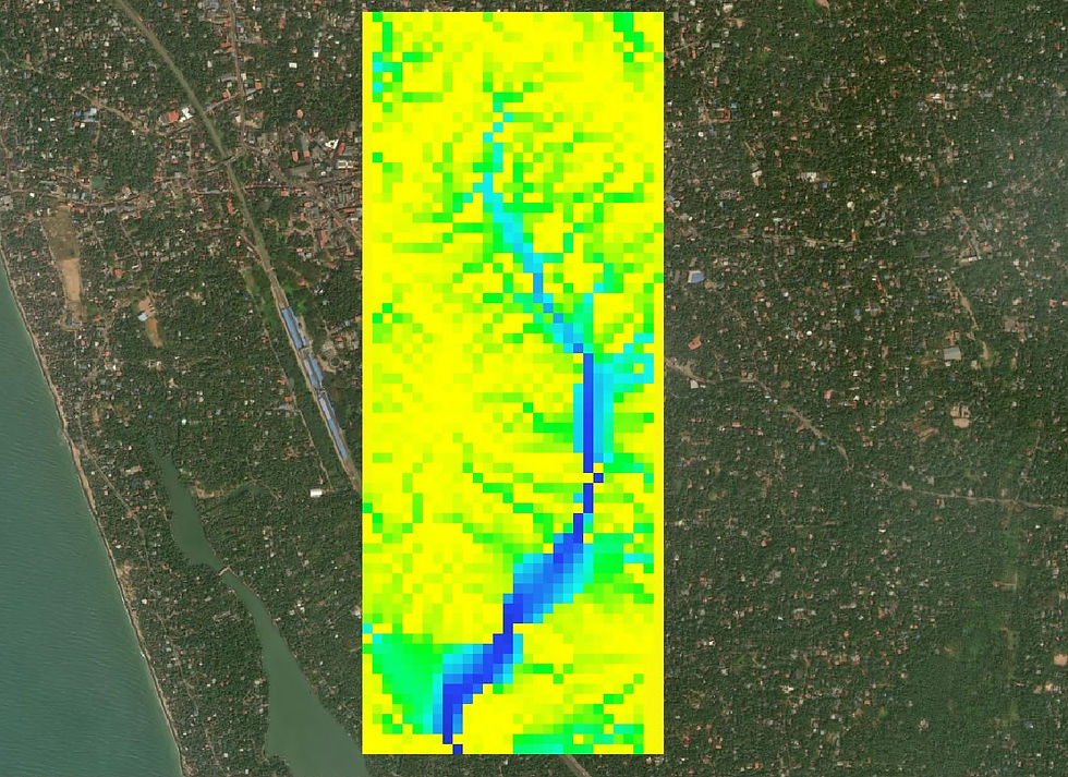 Rainwater runoff analysis that we did for Vadakara, Kerala.