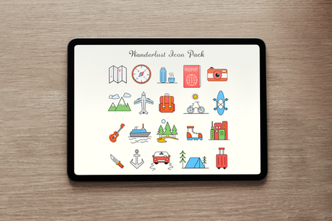 Wanderlust Icon set design
