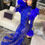 Thumbnail: “MAKAILA V2” COUTURE GOLD BLUE SEQUIN PEPLUM GOWN