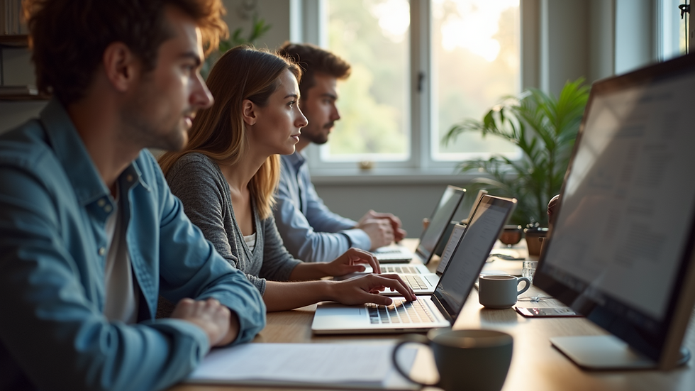 Eye-level view of a clean website homepage layout