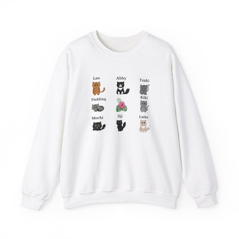 Thumbnail: Family of Diverse Rescue Cats Unisex Heavy Blend Crewneck Sweatshirt