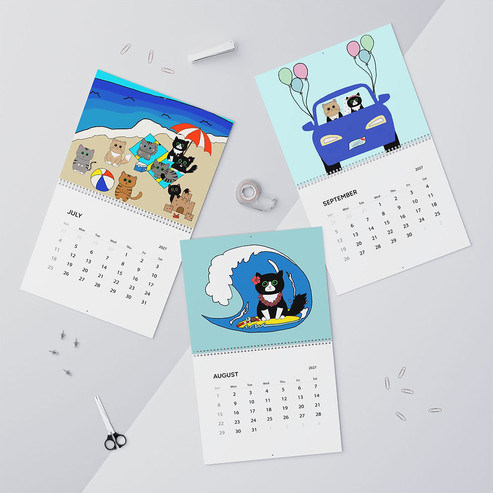 Thumbnail: 2027 Cute Cats Wall Calendar — Monthly Illustrated Cat Scenes
