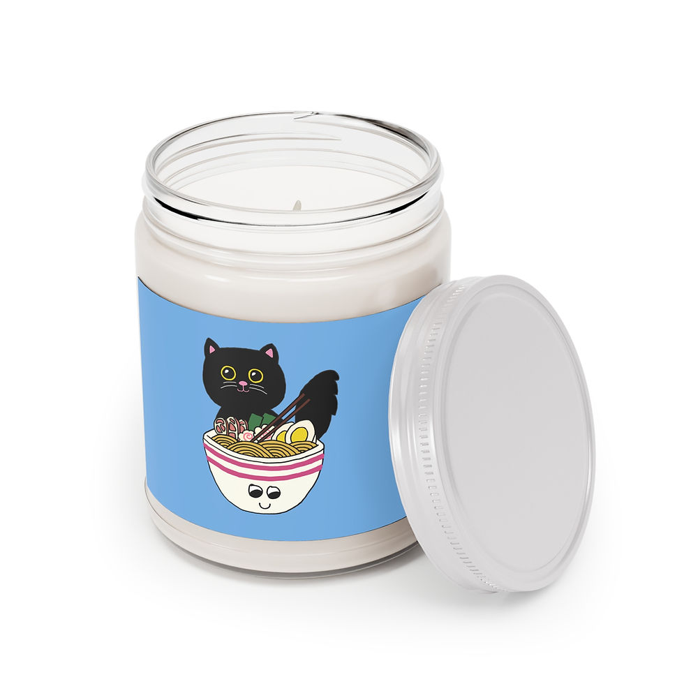 Thumbnail: Whimsical Cat Sushi Scented Candle - 9oz Cozy Home Decor