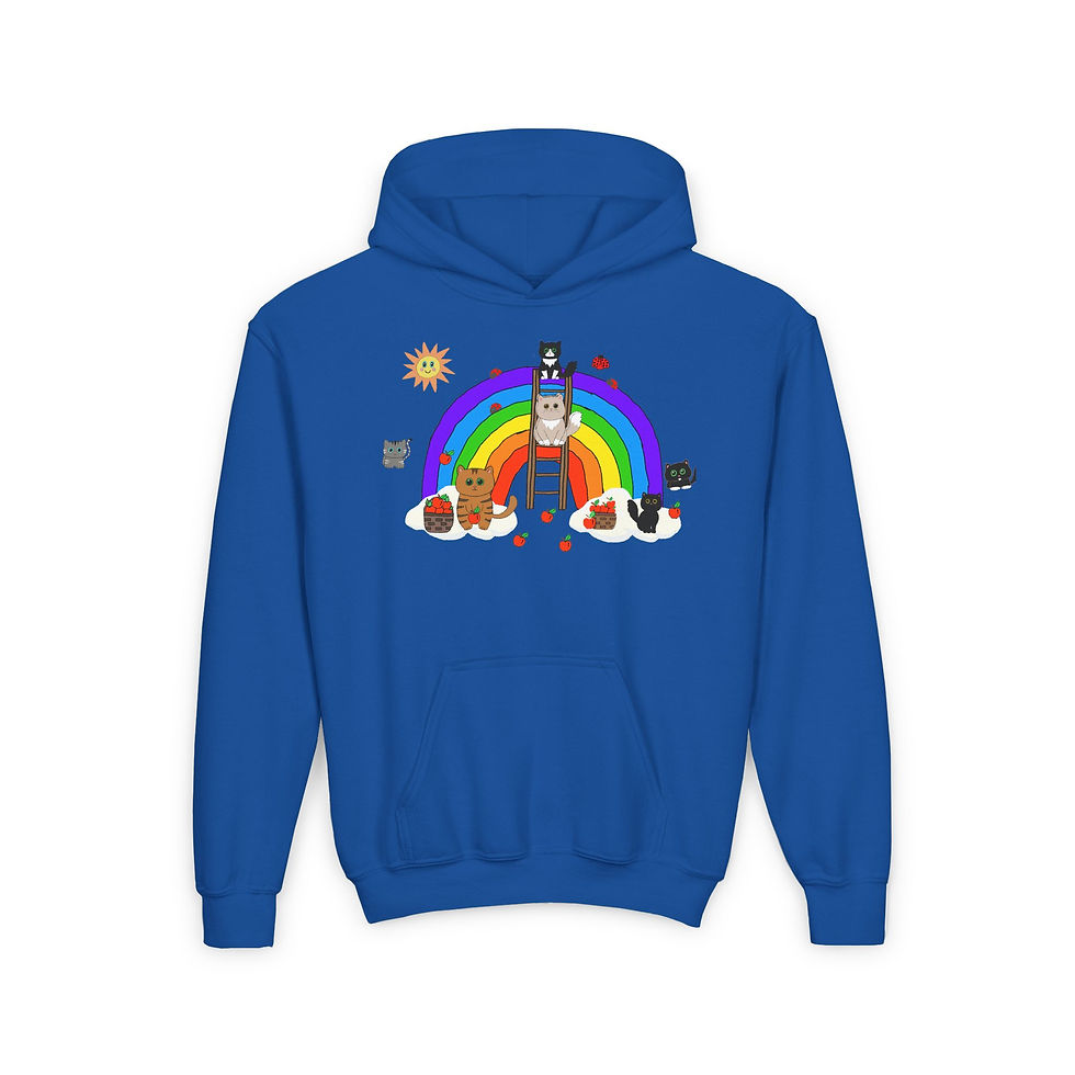 Thumbnail: Climbing to Purrfection Youth Heavy Blend Hooded Sweatshirt