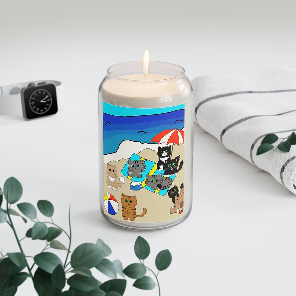 Thumbnail: Beach Cats Scented Soy Candle — 13.75 oz Tropical Ocean Breeze