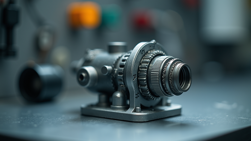 Close-up view of a mechanical assembly prototype on a workbench