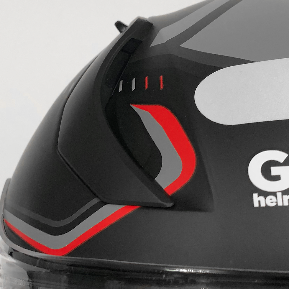 Miniatura: Capacete GP Tech V128 - Velocity V2 Fosco | Preto-Vermelho