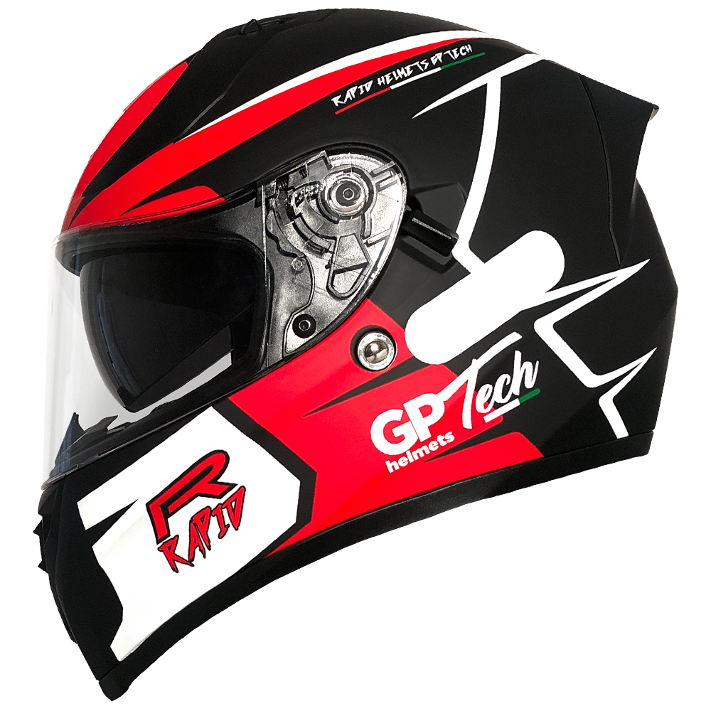 Capacete GP Tech V128 Rapid | Preto com Vermelho