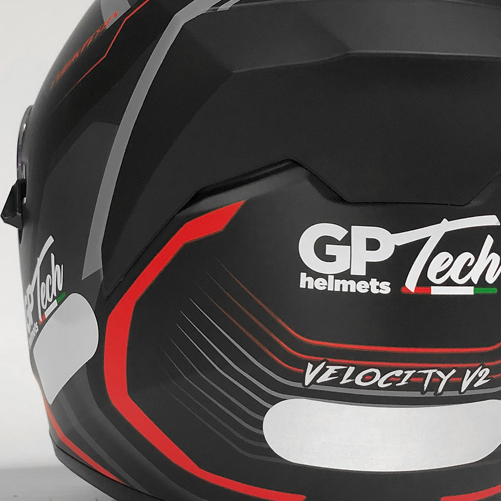 Miniatura: Capacete GP Tech V128 - Velocity V2 Fosco | Preto-Vermelho