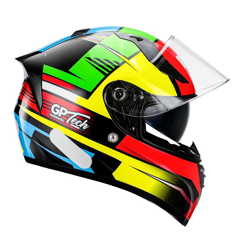 Miniatura: Capacete GP Tech V128 Flag | Brilho | Vermelho, Verde e Amarelo