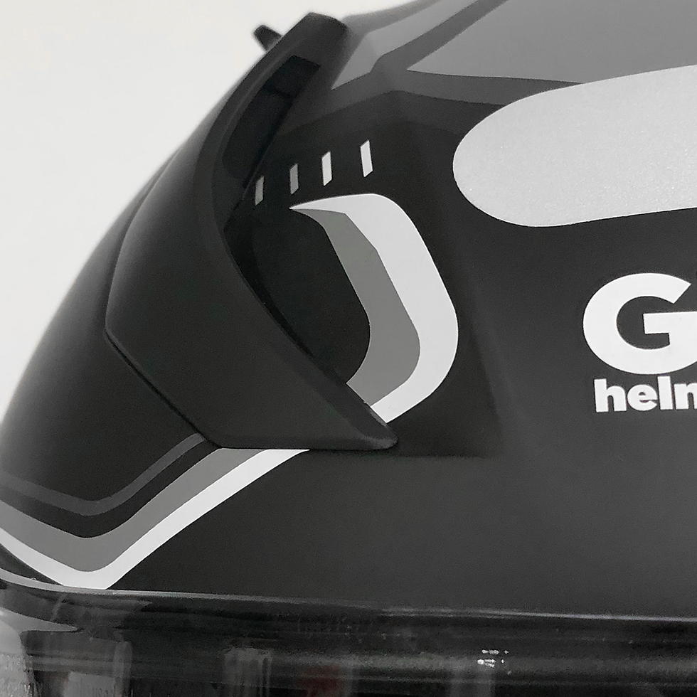 Miniatura: Capacete GP Tech V128 - Velocity V2 Fosco | Preto-Branco