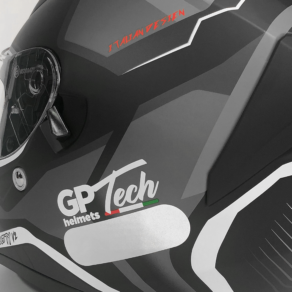 Miniatura: Capacete GP Tech V128 - Velocity V2 Fosco | Preto-Branco