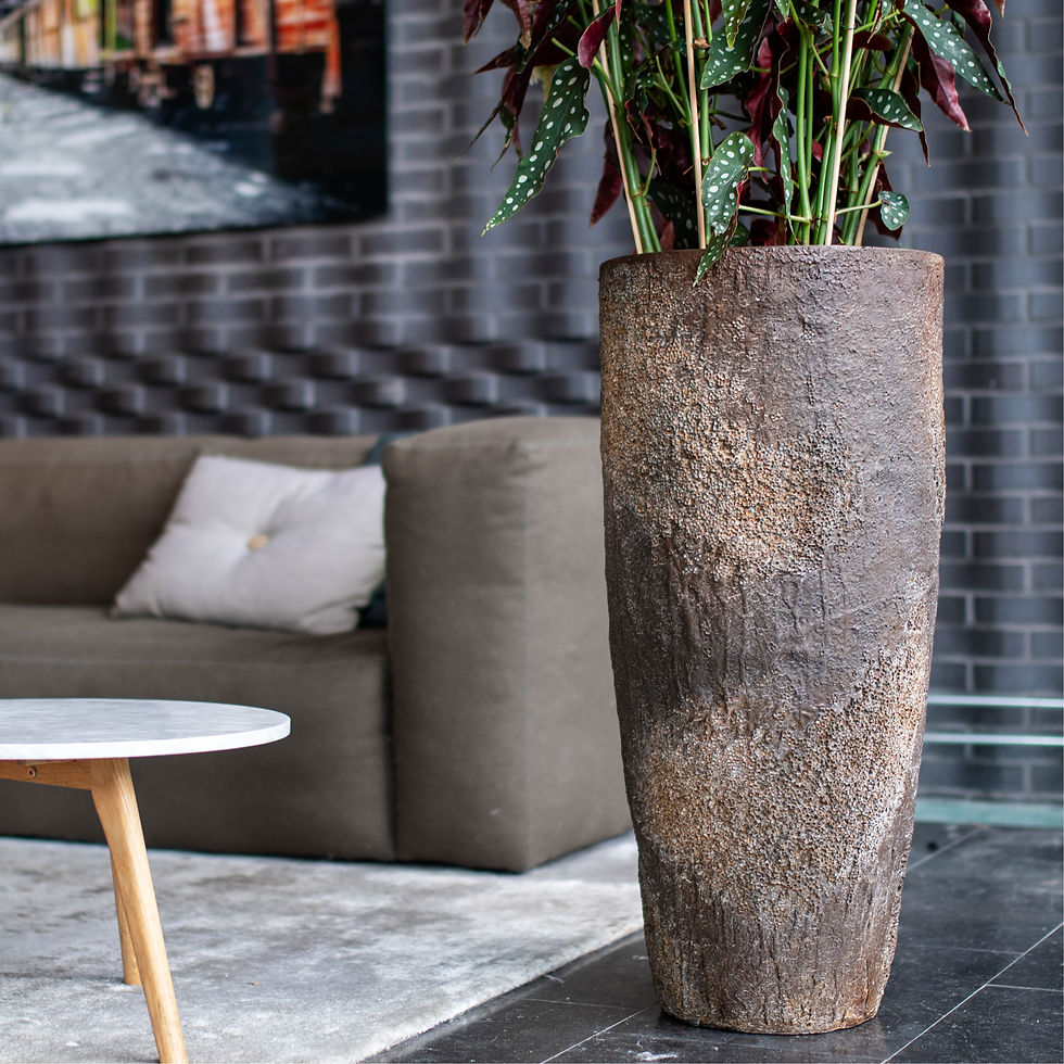 Aukštas Grublėtas Vazonas Moderniam Interjerui