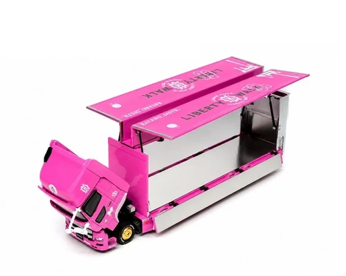 HINO 700 TRANSPORTER TRUCK LBWK KAYANO PINK 1/64 DIECAST MODEL BY