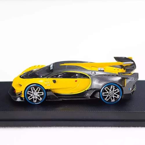 BUGATTI VISION GRAN TURISMO VGT YELLOW 1/64 SCALE DIECAST CAR