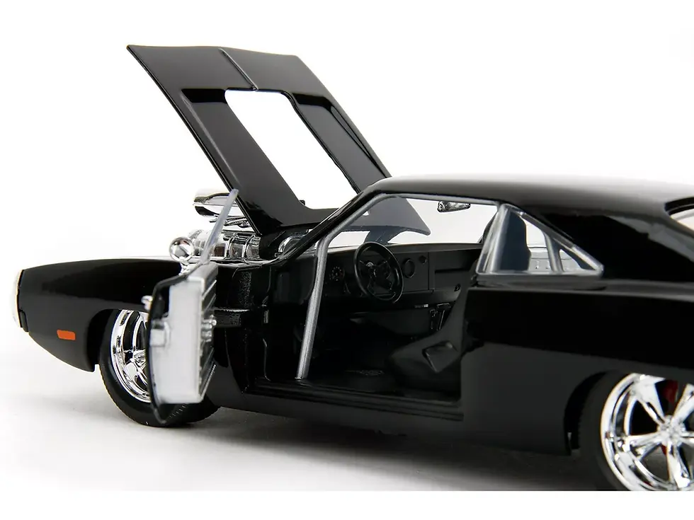 Thumbnail: 1970 DODGE CHARGER BLACK RACE INTERIOR FAST & FURIOUS 1/24 DIECAST JADA 35421