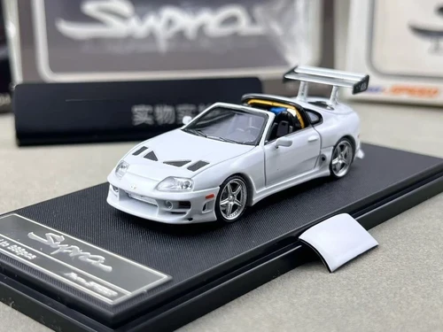TOYOTA SUPRA A80 BOMEX TARGA CONVERTIBLE WHITE 1/64 DIECAST CAR BY