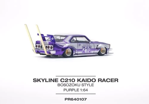 NISSAN SKYLINE C210 KAIDO RACER BOSOZOKU STYLE PURPLE 1/64 DIECAST