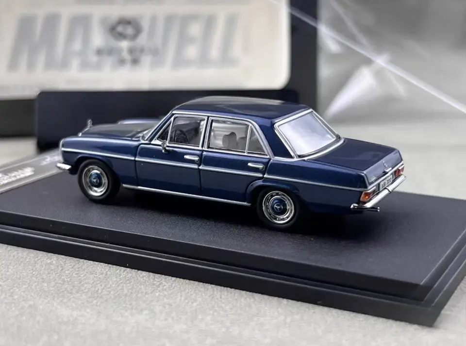 Thumbnail: MERCEDES BENZ W114 STRICH 8 BLUE CLASSIC 1/64 DIECAST CAR BY MAXWELL MODEL