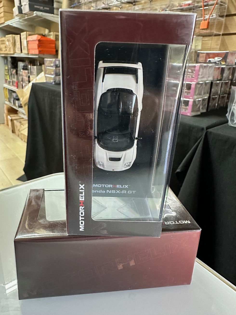 Thumbnail: HONDA NSX-R GT WHITE WITH WHITE WHEELS 1/64 DIECAST CAR MODEL BY MOTOR HELIX