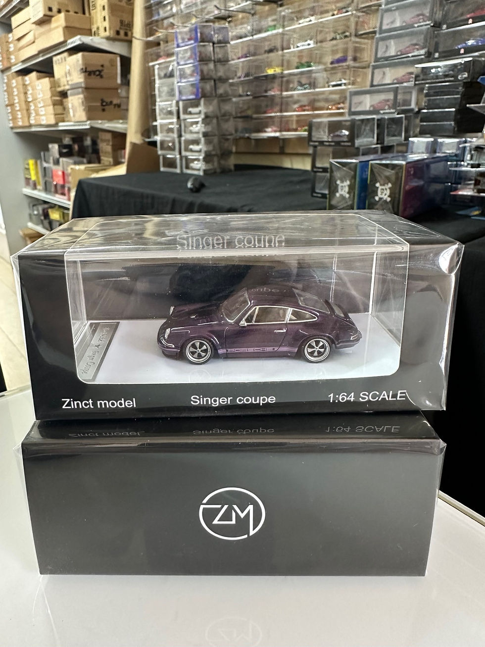 Thumbnail: PORSCHE 911 SINGER COUPE PURPLE 1/64 DIECAST CAR MODEL BY ZINCIT MODELS 499 MADE