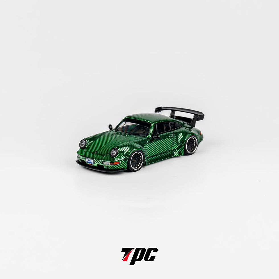 Thumbnail: PORSCHE RWB 964 CHROME GREEN CARBON FIBER 1/64 DIECAST CAR MODEL BY TPC