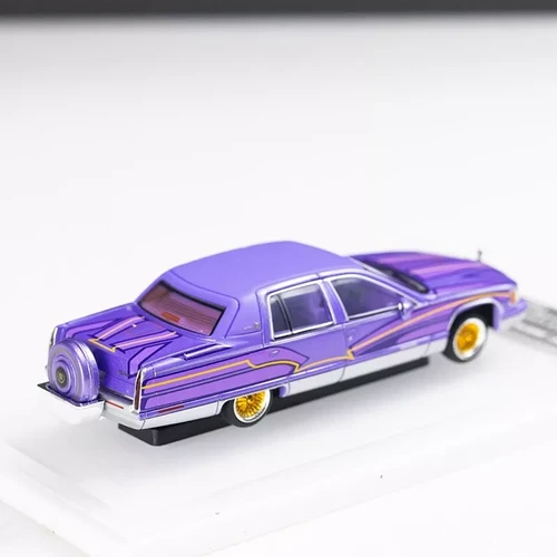 CADILLAC FLEETWOOD LOWRIDER PURPLE 1/64 DIECAST CAR BY MK