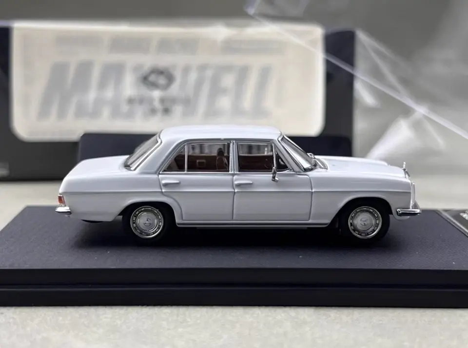 Thumbnail: MERCEDES BENZ W114 STRICH 8 WHITE CLASSIC 1/64 DIECAST CAR BY MAXWELL MODEL
