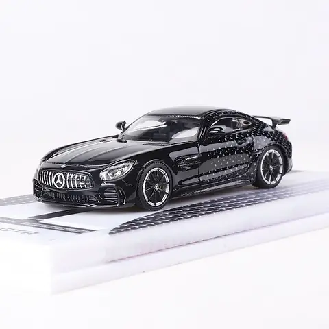 MERCEDES BENZ AMG GTR BLACK STARS 1/64 DIECAST CAR MODEL BY MJ