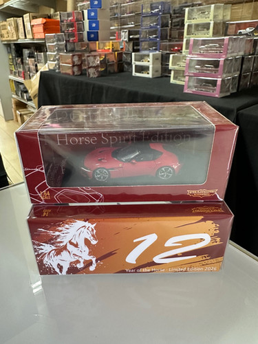 FERRARI 12 CILINDRI YEAR OFTHE HORSE RED 1/64 DIECAST CAR BY