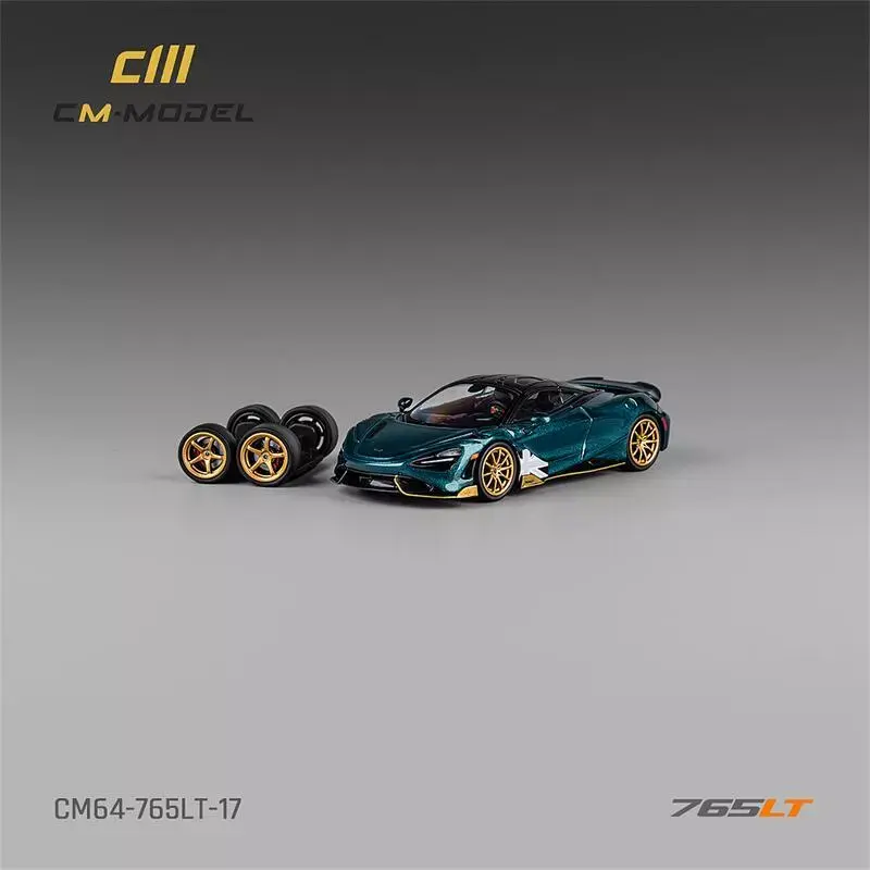 Thumbnail: MCLAREN 765LT GREEN WITH EXTRA WHEELS 1/64 SCALE DIECAST CAR MODEL BY CM MODELS