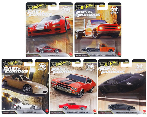Hot Wheels Fast & Furious 6台セット　分売不可 FAST & FURIOUS 25TH ANNIVERSARY CASE OF 10 /64 CARS BY HOT WHEELS
