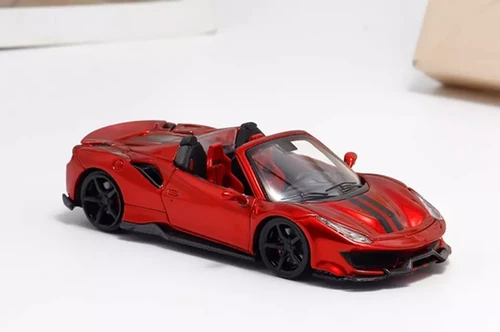 FERRARI 488 PISTA SPIDER WINE RED BLACK WHEELS 299 MADE 1/64