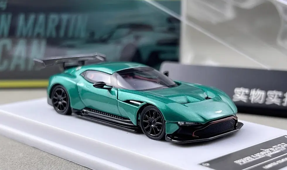 Thumbnail: ASTON MARTIN VULCAN MARTIN GREEN HOOD OPENS 1/64 DIECAST CAR BY FINE WORKS