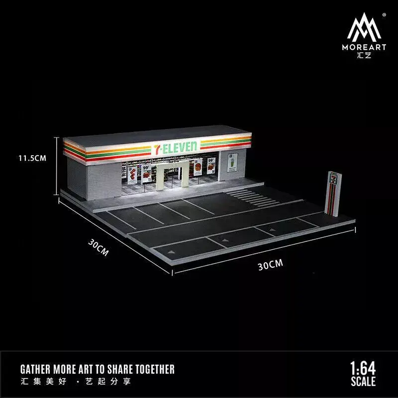 Thumbnail: 7-11 CONVENIENT SHOP STORE LIGHTED DIORAMA FOR 1/64 DIECAST CARS BY MOREART