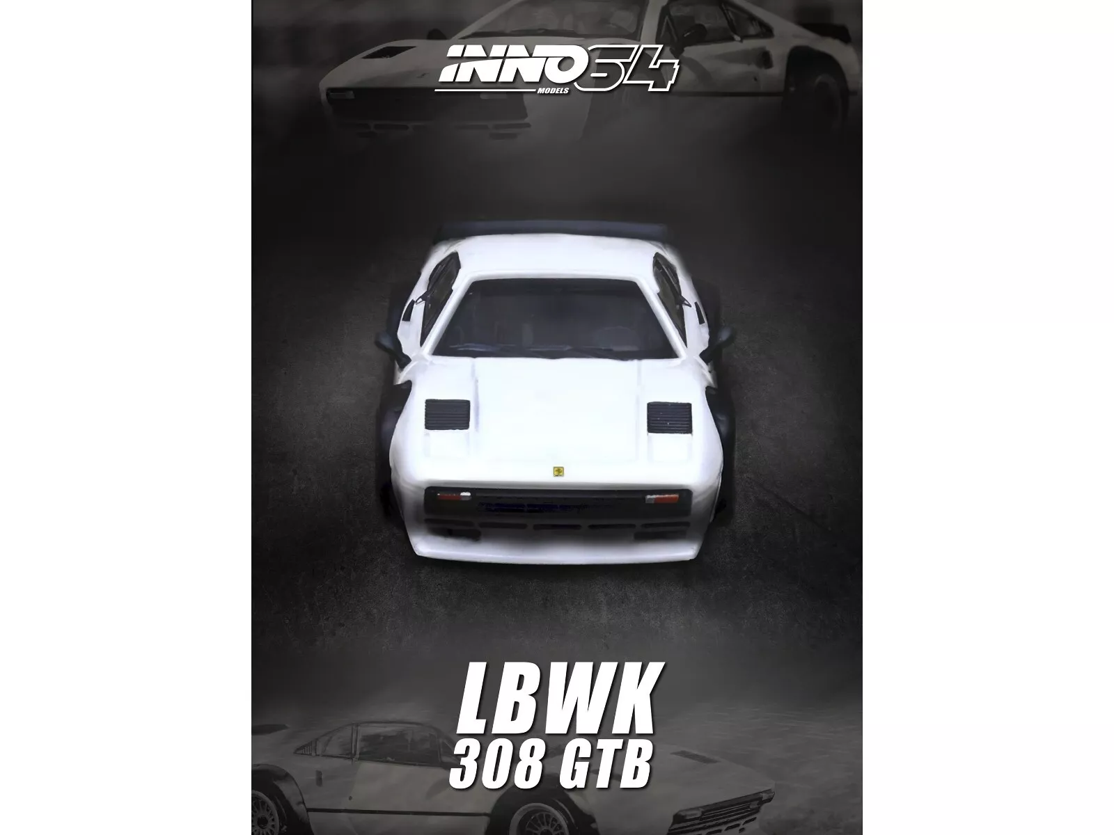 FERRARI 308 GTB LBWK WHITE 1/64 DIECAST CAR BY INNO64 INNO IN64-LBWK308 ...