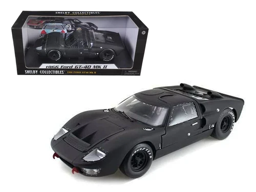 34123412 1966 FORD GT-40 MK2 MATT BLACK 1/18 DIECAST CAR MODEL SHELBY