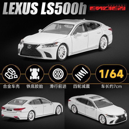 2018 LEXUS LS 500H WHITE 1/64 DIECAST CAR MODEL BY ENCHERY | JVK Toys