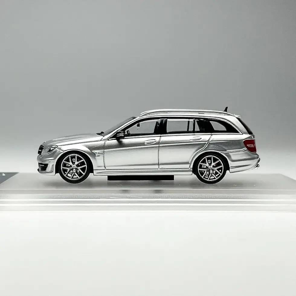 Thumbnail: MERCEDES BENZ C63 AMG ESTATE WAGON SILVER 1/64 DIECAST CAR BY KING MODELS