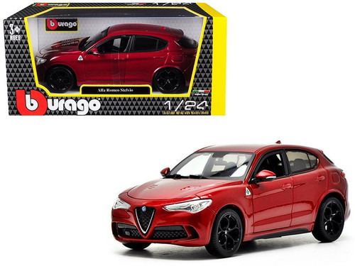 ALFA ROMEO STELVIO QUADRIFOGLIO RED 1/24 DIECAST CAR MODEL BY