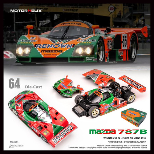 MAZDA 787B RENOWN LE MANS #55 WINNER 24HOURS 1/64 DIECAST CAR BY