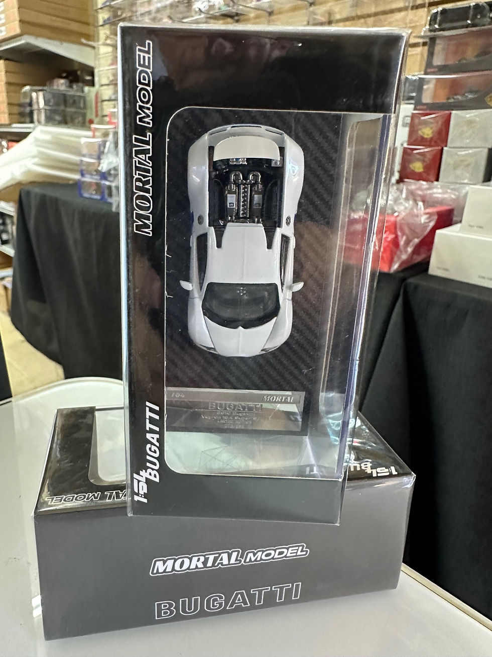 Thumbnail: BUGATTI VEYRON WHITE PEARL BLUE 1/64 DIECAST CAR MODEL BY MORTAL MODELS 599 MADE